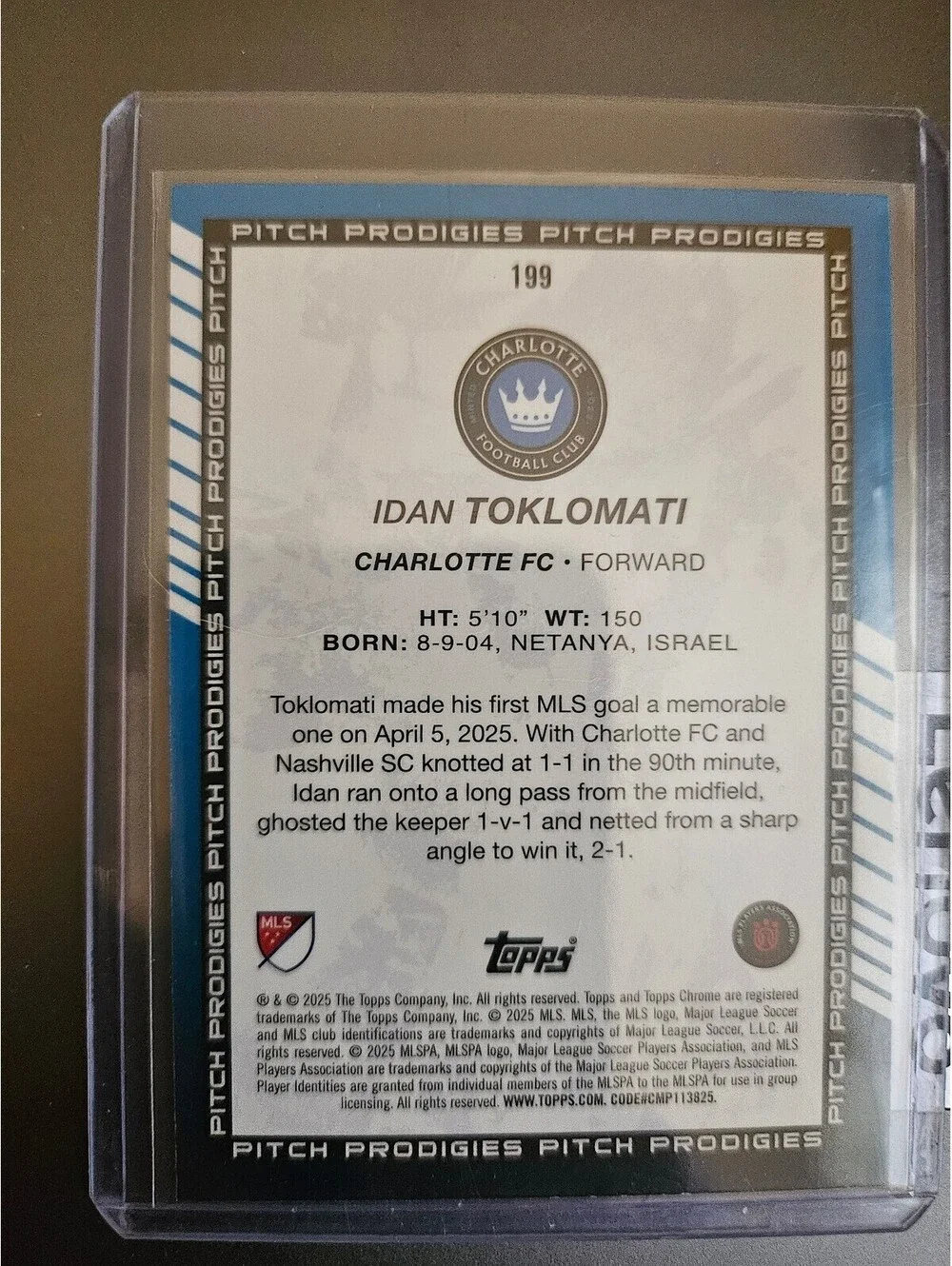 Idan Toklomati (RC) [AquaDiamonds Refractor] #199 - 2025 Topps Chrome MLS No/199